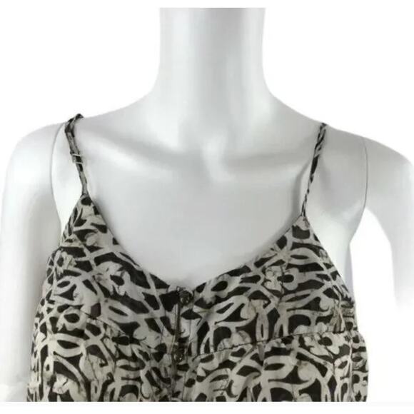 Banana Republic Cami Top Button Front Spaghetti Strap Beige Print XS Minimalist - Picture 4 of 9